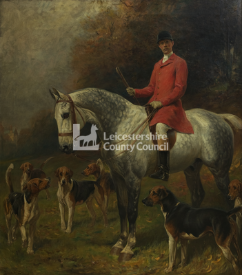 Equestrian Portrait of Captain Burns Hartopp with Hounds
