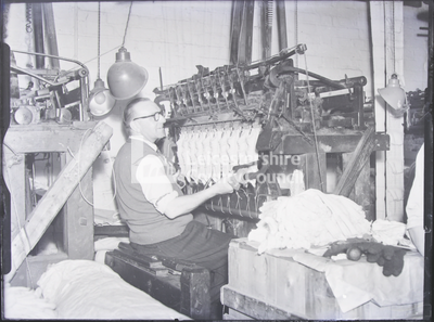 Framework Knitting - Man with machinery