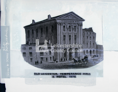 Etching of Temperence Hall and Hotel