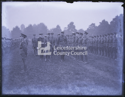 The Duke of Rutland inspecting recruits in Victoria Park