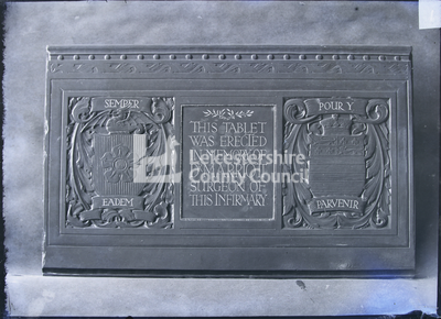 Royal Infirmary, Memorial plaque