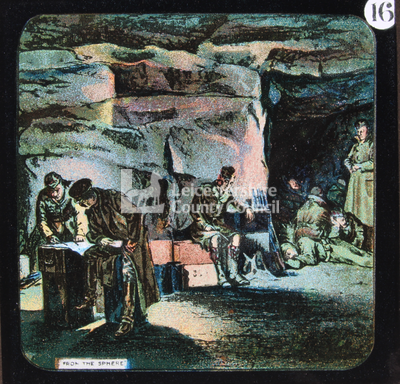 Soldiers in a cave setting