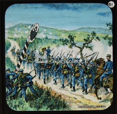 Italians pulling down a frontier post	