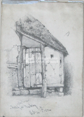 Sketch of a barn at Barkby
