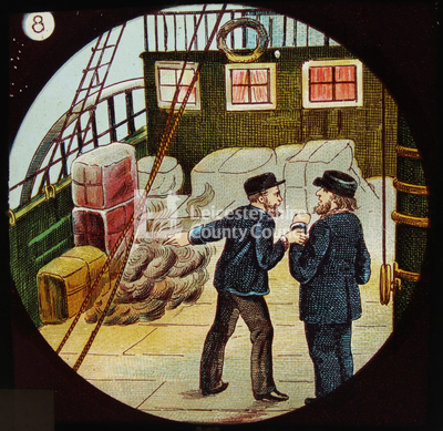 Illustrated Lantern Slide - Sailing Ships