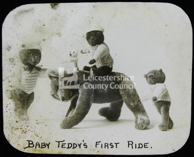 Illustrated Lantern Slide - Teddy Bears