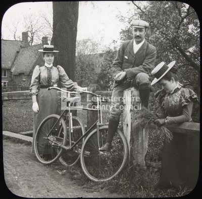 Edwardians With Bicycles	