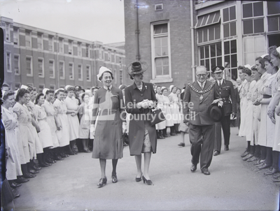 Duchess of Kent's Visit To Leicester: Nurses Outside Hospital