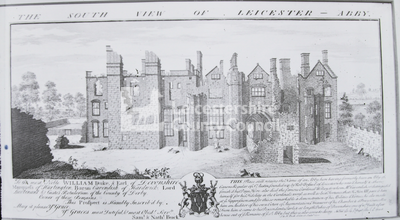 Engraving  Of The South View of Leicester Abbey