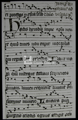 Page of 15th century hymnal	