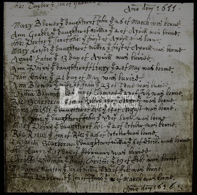 Twyford parish register, 1655		