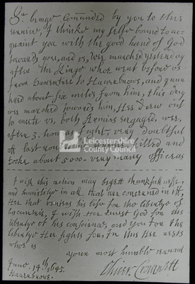 Letter from Oliver Cromwell