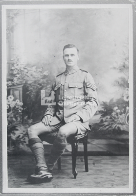 Studio portrait of Soldier, Leicester Regiment