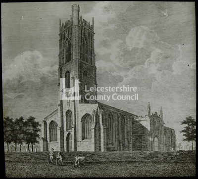 Engraving of St Margaret's, Leics.	