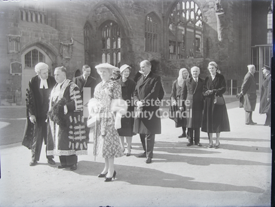 Royal Visit To Coventry Cathedral- Officials Inside The Ruins Of St Michael