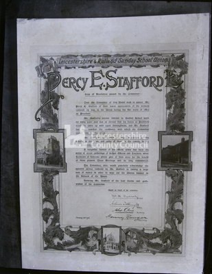 Mablethorpe Summer Camp: Memorial poster for Percy E Stafford Esq.