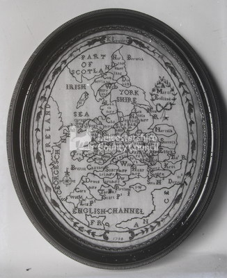 Needlework map of England, by K Lowden, 1790 