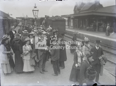 Mablethorpe Summer Camp: adults on train platform	