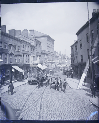 Market Street View with Horsedrawn Carts