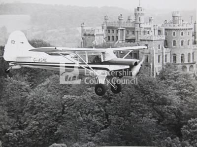 Beagle Husky flying over Belvoir castle, 1962
