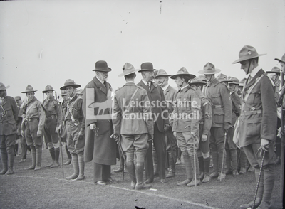 Duke of Rutland inspecting Boy Scouts, Victoria Park
