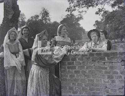 Six Women In Mediaeval Costumes In Bradgate Park