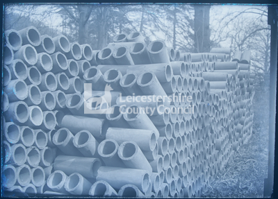 Large stack of ceramic field drain segments