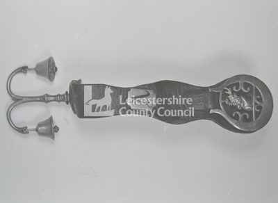 leather attachment with horse brass stags head and plaque with 