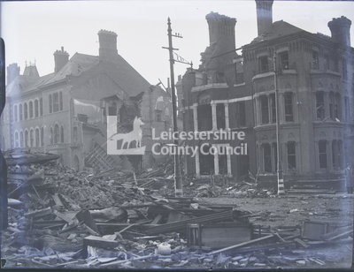 Leicester: Devastation on a city street