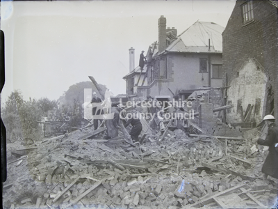 Earl Shilton Bombing: searching through rubble